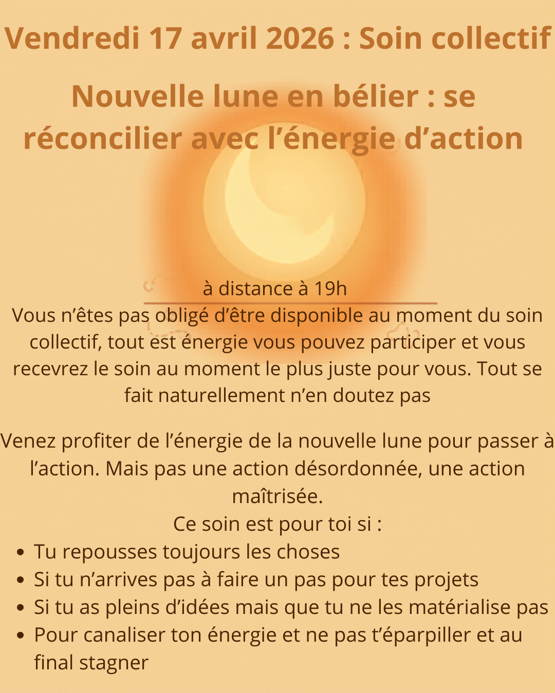 nouvelle lune bélier, énergie d'action, soin collectif, soin énergétique, soin à distance, renais'sens